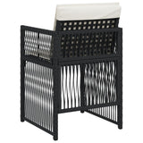 Garden Chairs with Cushions 4 pcs Black Poly Rattan - Close-Up Angle
