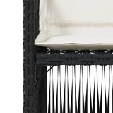 Garden Chairs with Cushions 4 pcs Black Poly Rattan - Extra Image