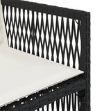 Garden Chairs with Cushions 4 pcs Black Poly Rattan