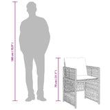 Garden Chairs with Cushions 4 pcs Black Poly Rattan - Extra Image