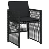 Garden Chairs with Cushions 4 pcs Black Poly Rattan