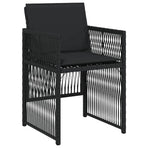 Garden Chairs with Cushions 4 pcs Black Poly Rattan