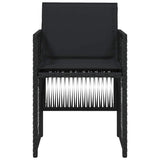 Garden Chairs with Cushions 4 pcs Black Poly Rattan