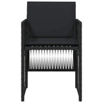 Garden Chairs with Cushions 4 pcs Black Poly Rattan