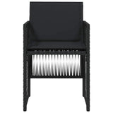 Garden Chairs with Cushions 4 pcs Black Poly Rattan - 45-Degree Angle