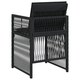 Garden Chairs with Cushions 4 pcs Black Poly Rattan