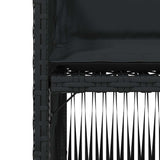 Garden Chairs with Cushions 4 pcs Black Poly Rattan - Extra Image