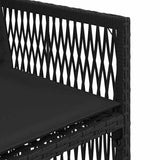 Garden Chairs with Cushions 4 pcs Black Poly Rattan
