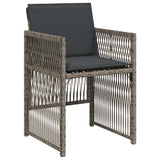 Garden Chairs with Cushions 4 pcs Grey Poly Rattan
