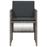 Garden Chairs with Cushions 4 pcs Grey Poly Rattan - 45-Degree Angle