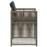 Garden Chairs with Cushions 4 pcs Grey Poly Rattan