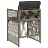 Garden Chairs with Cushions 4 pcs Grey Poly Rattan