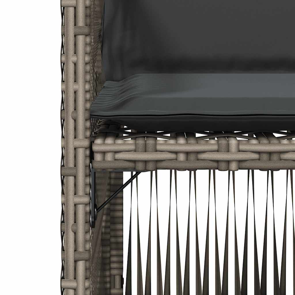 Garden Chairs with Cushions 4 pcs Grey Poly Rattan