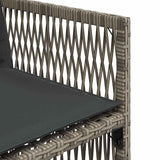 Garden Chairs with Cushions 4 pcs Grey Poly Rattan