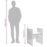 Garden Chairs with Cushions 4 pcs Grey Poly Rattan - Extra Image