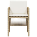 Garden Chairs with Cushions 4 pcs Beige Poly Rattan