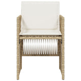 Garden Chairs with Cushions 4 pcs Beige Poly Rattan - 45-Degree Angle