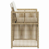 Garden Chairs with Cushions 4 pcs Beige Poly Rattan