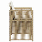 Garden Chairs with Cushions 4 pcs Beige Poly Rattan