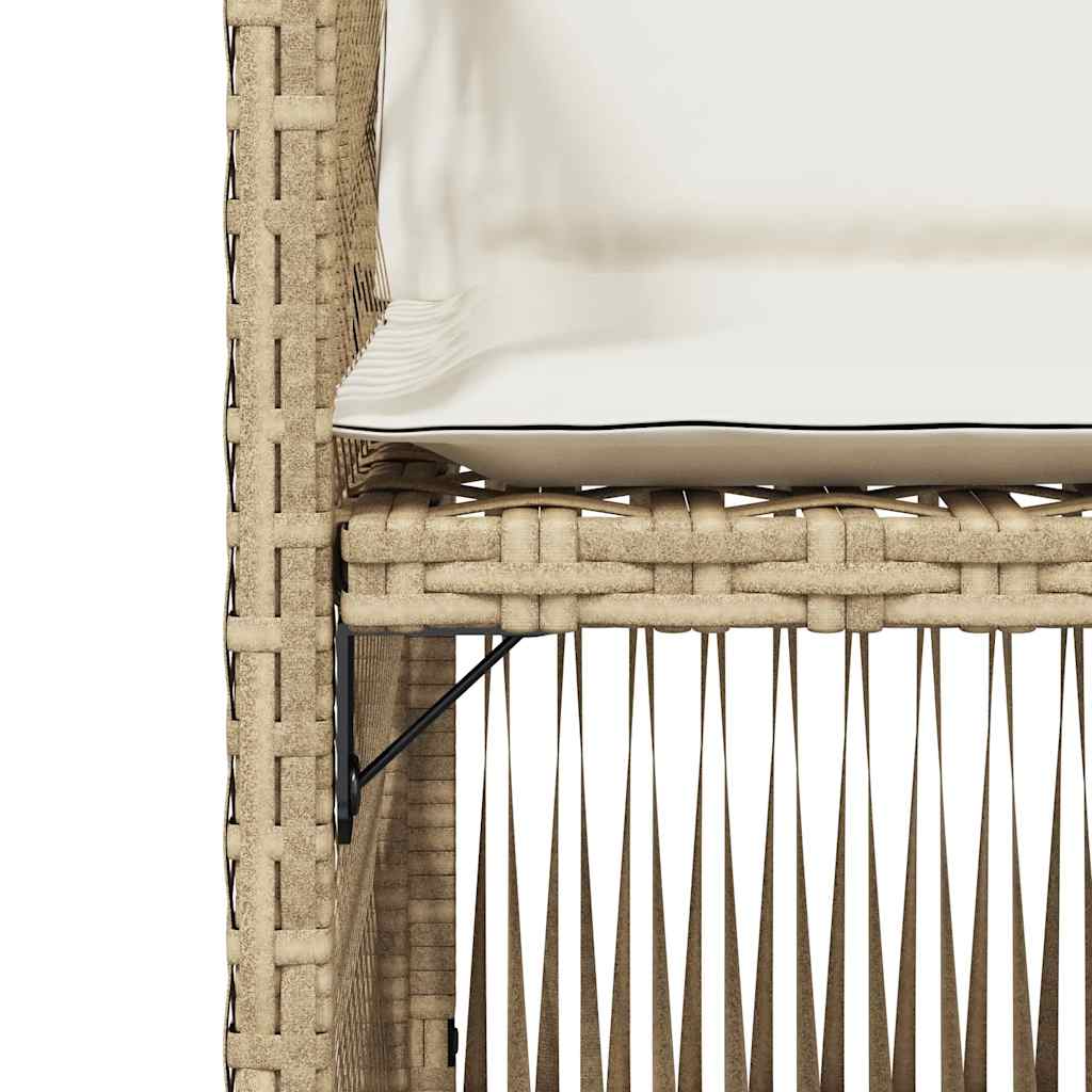 Garden Chairs with Cushions 4 pcs Beige Poly Rattan