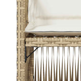 Garden Chairs with Cushions 4 pcs Beige Poly Rattan