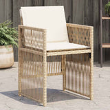 Garden Chairs with Cushions 4 pcs Beige Poly Rattan