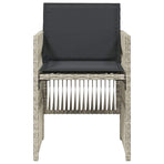 Garden Chairs with Cushions 4 pcs Light Grey Poly Rattan