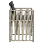 Garden Chairs with Cushions 4 pcs Light Grey Poly Rattan
