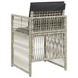 Garden Chairs with Cushions 4 pcs Light Grey Poly Rattan