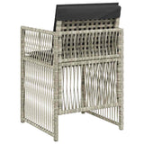 Garden Chairs with Cushions 4 pcs Light Grey Poly Rattan - Close-Up Angle