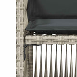Garden Chairs with Cushions 4 pcs Light Grey Poly Rattan