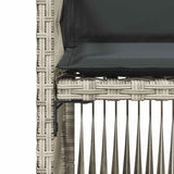 Garden Chairs with Cushions 4 pcs Light Grey Poly Rattan - Extra Image