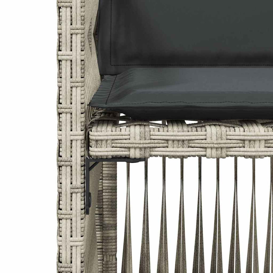 Garden Chairs with Cushions 4 pcs Light Grey Poly Rattan
