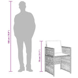 Garden Chairs with Cushions 4 pcs Light Grey Poly Rattan - Extra Image