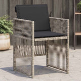 Garden Chairs with Cushions 4 pcs Light Grey Poly Rattan