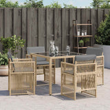 Garden Chairs with Cushions 4 pcs Mix Beige Poly Rattan - Side View