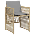 Garden Chairs with Cushions 4 pcs Mix Beige Poly Rattan