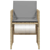 Garden Chairs with Cushions 4 pcs Mix Beige Poly Rattan