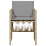 Garden Chairs with Cushions 4 pcs Mix Beige Poly Rattan - 45-Degree Angle