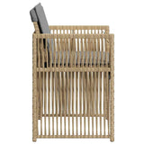 Garden Chairs with Cushions 4 pcs Mix Beige Poly Rattan