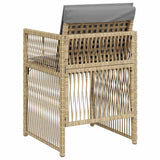 Garden Chairs with Cushions 4 pcs Mix Beige Poly Rattan
