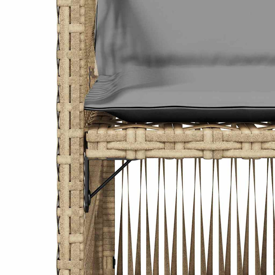 Garden Chairs with Cushions 4 pcs Mix Beige Poly Rattan