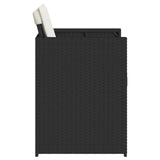 Garden Chairs with Cushions 4 pcs Black Poly Rattan - Rear View