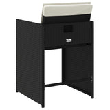 Garden Chairs with Cushions 4 pcs Black Poly Rattan - Close-Up Angle