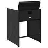Garden Chairs with Cushions 4 pcs Black Poly Rattan
