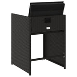 Garden Chairs with Cushions 4 pcs Black Poly Rattan - Close-Up Angle