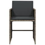 Garden Chairs with Cushions 4 pcs Grey Poly Rattan