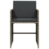 Garden Chairs with Cushions 4 pcs Grey Poly Rattan - 45-Degree Angle