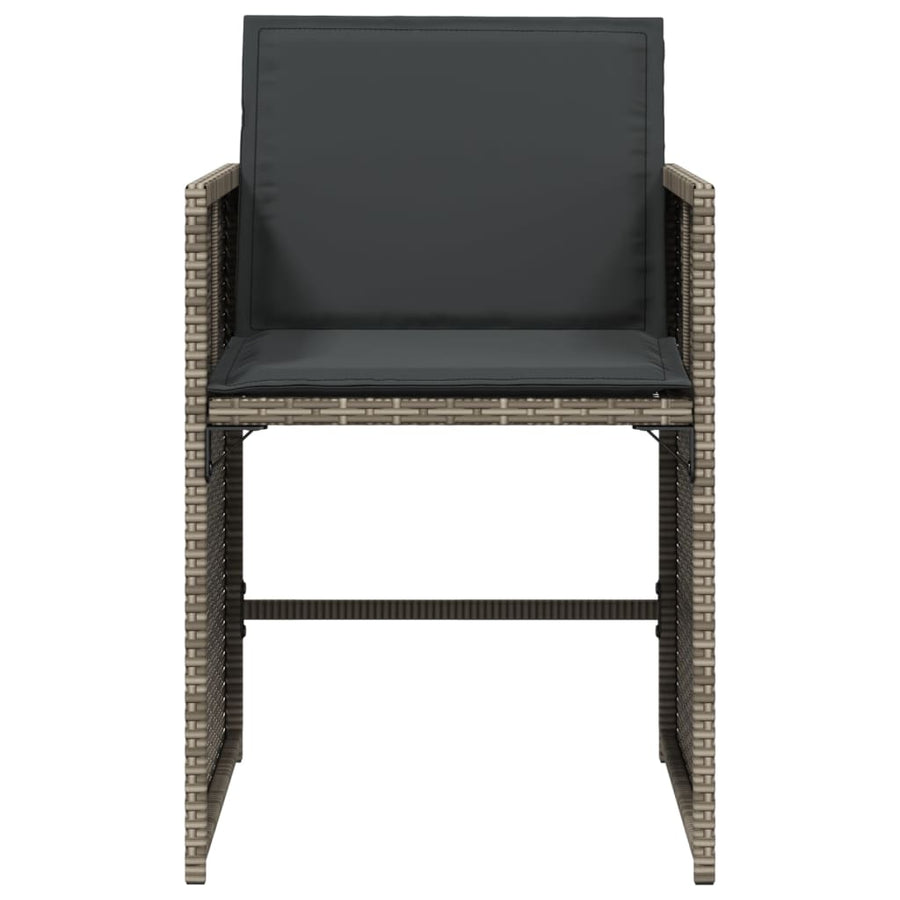 Garden Chairs with Cushions 4 pcs Grey Poly Rattan