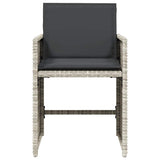 Garden Chairs with Cushions 4 pcs Light Grey Poly Rattan - 45-Degree Angle